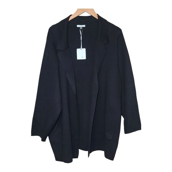 NWT Sioni Black Cardigan Sweater Women's Size 2X Heavy Weight Tight Knit Classic - Picture 1 of 6